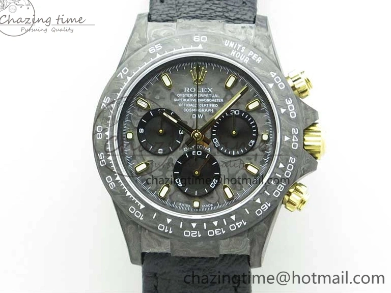 0210 Daytona DIW Carbon OMF Best Edition Carbon Dial on Black Leather Strap A Bright 2836